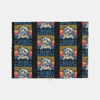 Couverture Polaire Havanese Mama Mother Retro Toxits Dog Maman