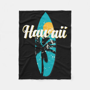 Couverture Polaire Hawaii Surf Aloha Vintage Retro Surfboard Beach