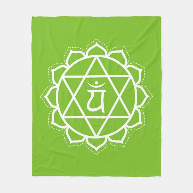 Couverture Polaire Heart Chakra | Anahata | Méditation verte (Devant)