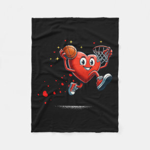 Couverture Polaire Heart Dunking Valentines Day Basketball Enfants