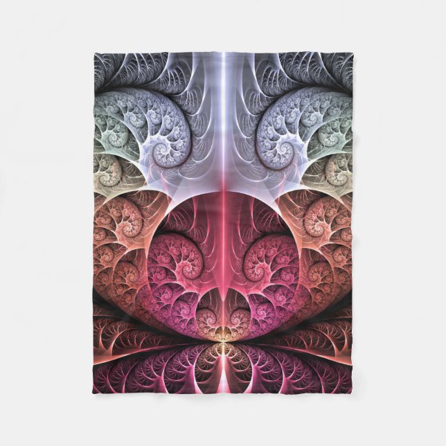 Couverture Polaire Heartbeat, Abstrait surreal Imaginaire Fractal Art (Devant)