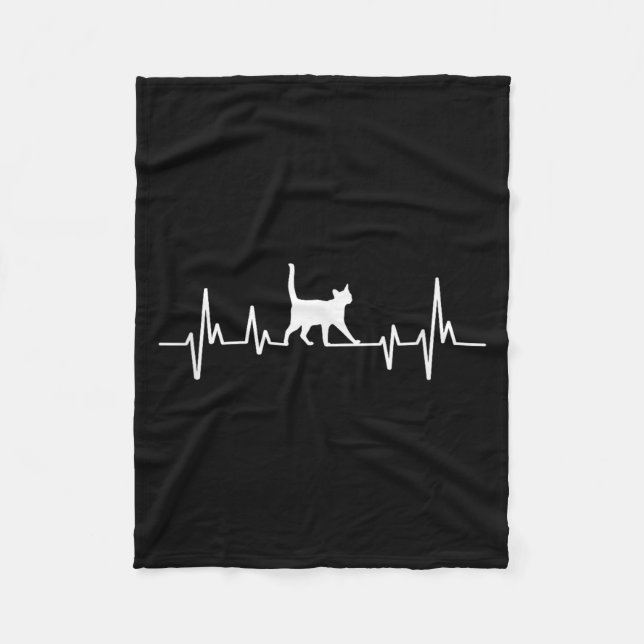 Couverture Polaire Heartbeat Cat  (Devant)