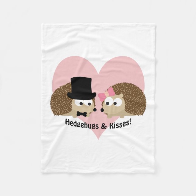 Couverture Polaire Hedgehug et Kisses Hedgehog Couple (Devant)