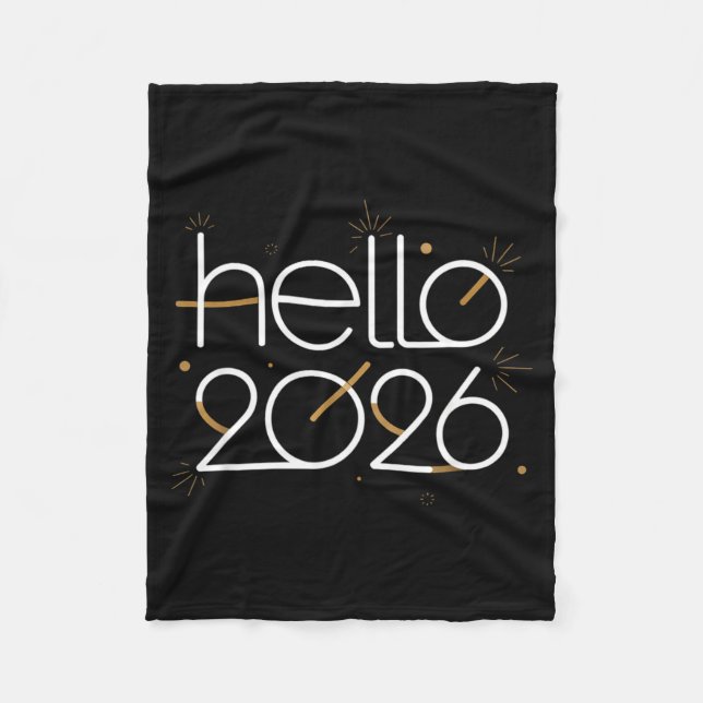 Couverture Polaire Hello 2026 Happy New Year Fireworks Celebration  (Devant)