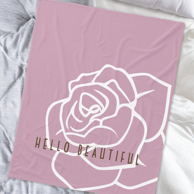 Couverture Polaire Hello Beautity - Moderne Chic Rose Rose (Créateur téléchargé)