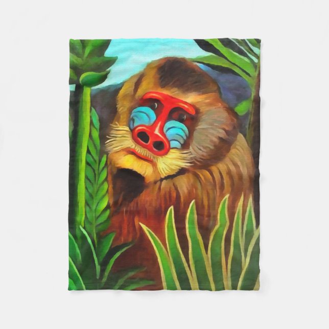 Couverture Polaire Henri Rousseau Mandrill Dans La Jungle Art Vintage (Devant)