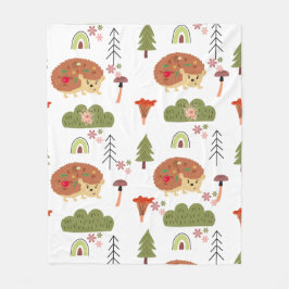 Couverture Polaire Hérisson Nature Floral Arc-en-ciel Motif