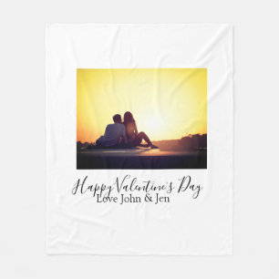 Couverture Polaire Heureuse Sainte-Valentin amour ajouter nom photo s
