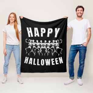 COUVERTURE POLAIRE HEUREUX HALLOWEEN DANSER SKELETONS