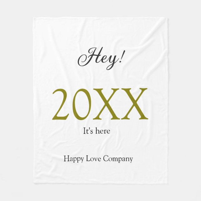 Couverture Polaire Hey it's new year add year gold black simple. Mini (Devant)