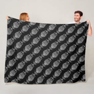 Couverture Polaire Hibou (noir) - Plaid en laine