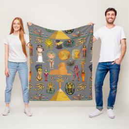 Couverture Polaire Hiéroglyphique égyptien ancien -Pharaon Motif