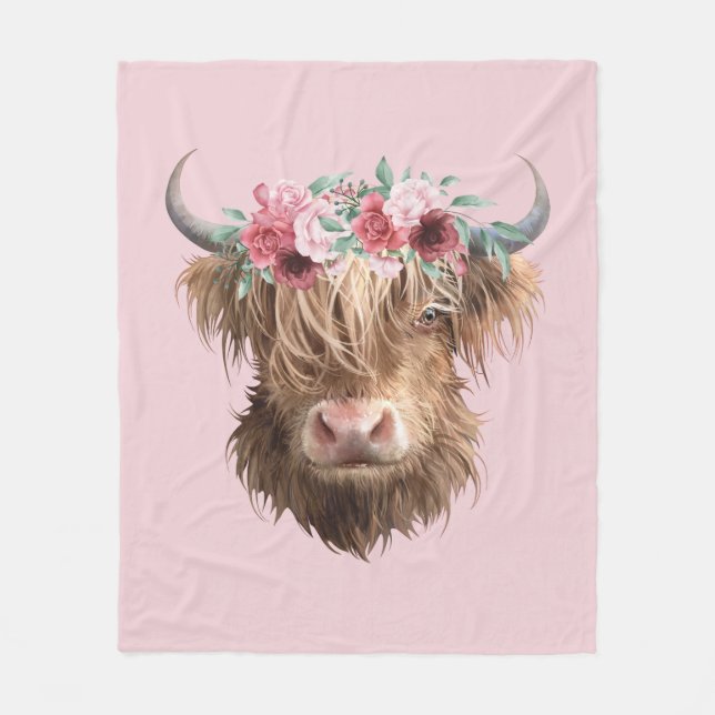Couverture Polaire Highland Cow (Devant)