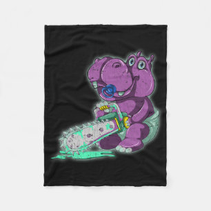 Couverture Polaire Hippo déplaisant Vaporwave effrayant animal Chippo