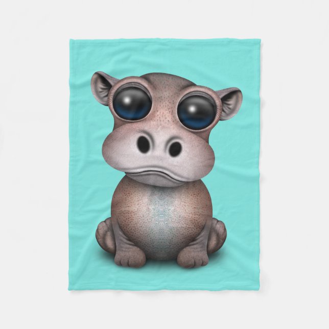 Couverture Polaire Hippopotame mignon de bébé (Devant)