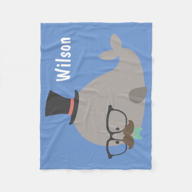 Couverture Polaire Hipster M. Cool Whale Baby Boy (Devant)