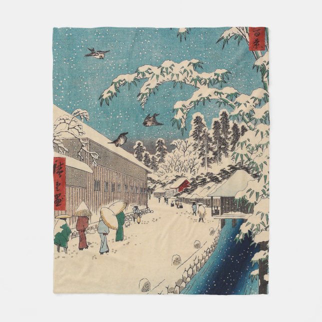 Couverture Polaire Hiroshige hiver paysage Japon pays (Devant)
