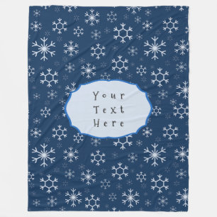 Couverture Polaire Hiver personnalisé à flocon de neige bleu