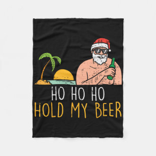 Couverture Polaire Ho Ho Tenez Ma Bière Santa Noël D'été En Juillet