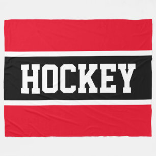 Couverture Polaire HOCKEY Fun Athlétisme brillant Rouge Blanc Noir ra