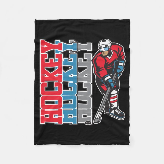 Couverture Polaire Hockey, hockey, hockey (Devant)
