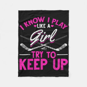 Couverture Polaire Hockey sur gazon Filles Je sais que je joue comme
