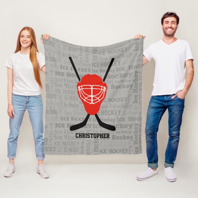 Couverture Polaire Hockey sur glace personnalisé (En situation)