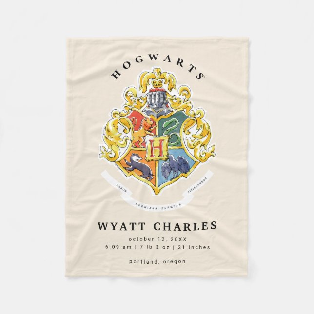 Couverture Polaire HOGWARTS™ Baby Birth Stats Fleece Blanket (Devant)