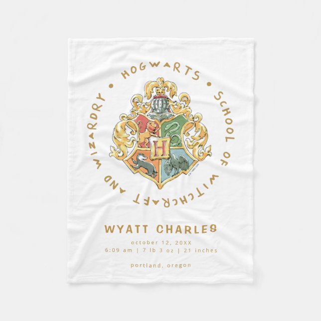 Couverture Polaire HOGWARTS™ Baby Birth Stats Fleece Blanket (Devant)