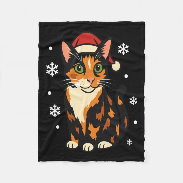 Couverture Polaire Holiday Kitten Cute Christmas Cat Design Uni Long  (Devant)
