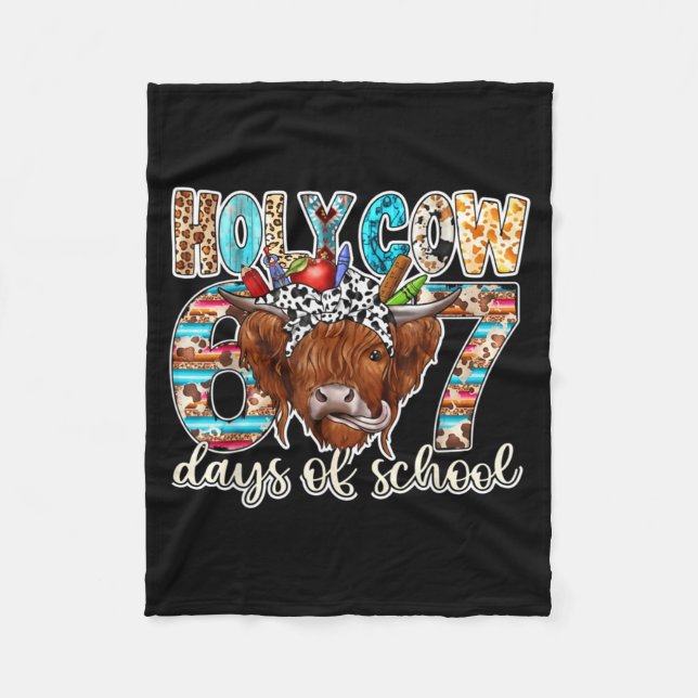 Couverture Polaire Holy Cow 67 Days Of School Teacher Six Seven Meme  (Devant)
