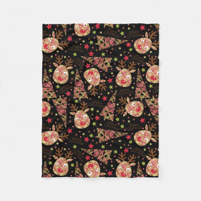 Couverture Polaire Homespun Joyeux Motif de Noël (Devant)