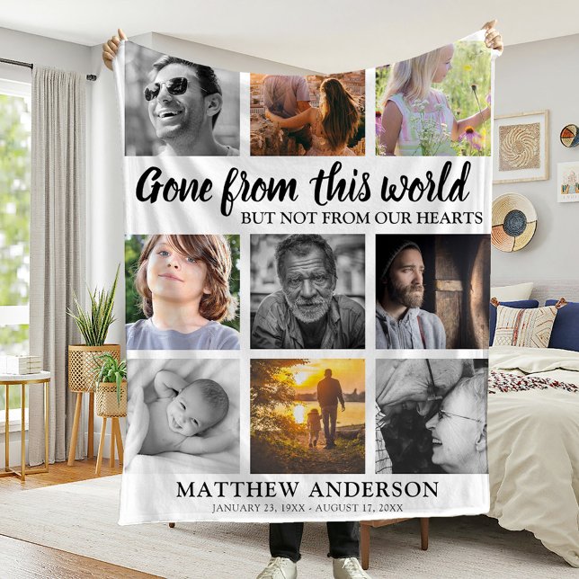 Couverture Polaire Hommage Famille Photo Collage Memorial Keepsaké (Créateur téléchargé)
