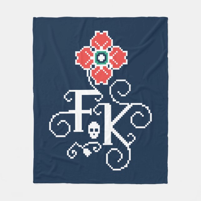 Couverture Polaire Hommage floral de Frida Kahlo | (Devant)