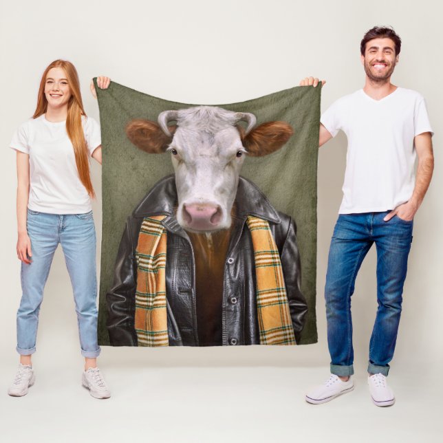 Couverture Polaire Homme de vache (En situation)