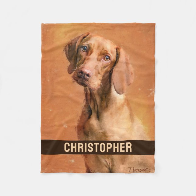 Couverture Polaire Hongrois Vizsla Dog Ajouter un nom (Devant)