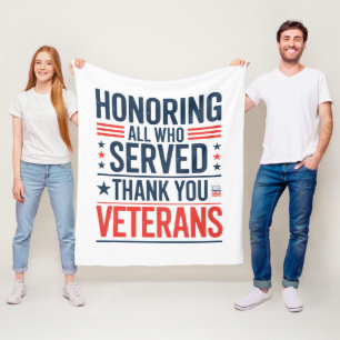Couverture Polaire Honorer tous ceux qui ont servi Merci Veterans Day