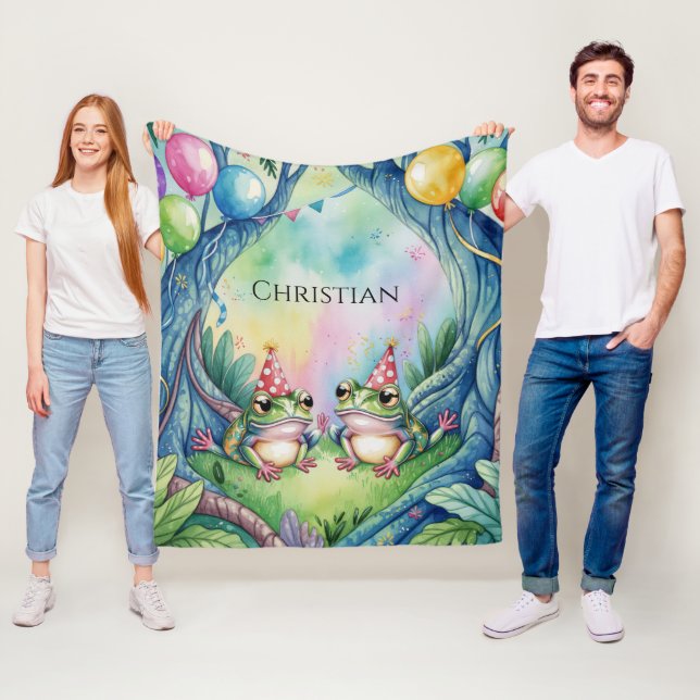 Couverture Polaire Hop On Over Birthday Party Gift (En situation)