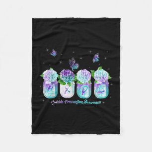 Couverture Polaire Hope Hydrangea Flower Butter Suicide Prévention