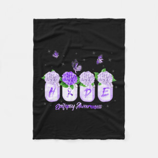 Couverture Polaire Hope Hydrangea Flower Butterfly Epilepsy Sensibili