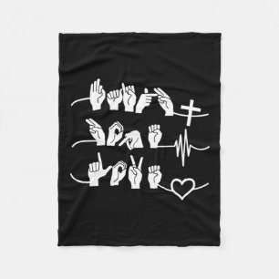 Couverture Polaire Hope Love - Religion chrétienne Heartbeat Cross He
