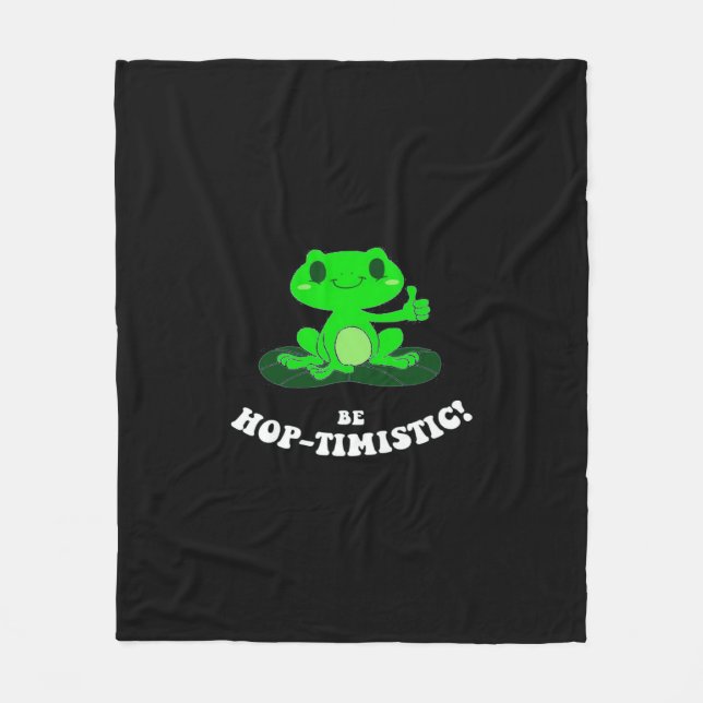 Couverture Polaire HopTimistic | Amusante grenouille | Cute Frog (Devant)