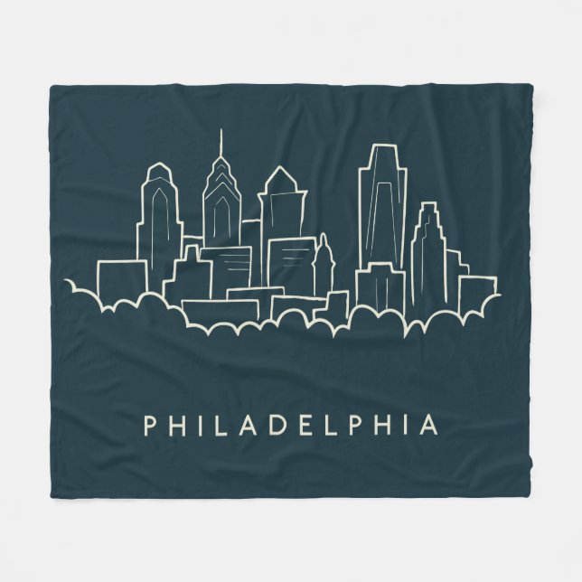 Couverture Polaire Horizon de Philadelphie Pennsylvanie (Devant (Horizontal))