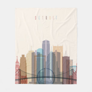 Couverture Polaire Horizon de ville de Detroit, Michigan