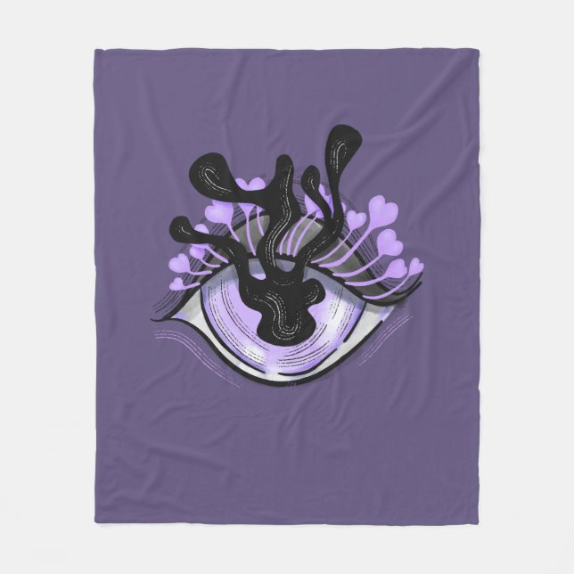 Couverture Polaire Horreur Oeil Goe Déplaisant Bizarre Violet (Devant)