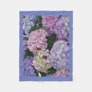 Couverture Polaire Hortensia pourpre rose bleu