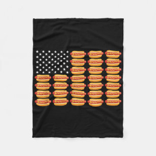 Couverture Polaire Hot Dog drapeau américain Juillet 4 Patriotic Summ