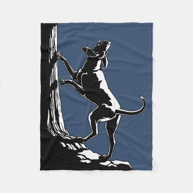 Couverture Polaire Hound Dog Blanket Chasse Chien Art Fleece Blanches (Devant)