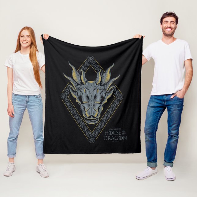 Couverture Polaire HOUSE OF THE DRAGON | Balerion Skull Diamond Crest (En situation)