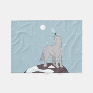 Couverture Polaire Howling Arctic Wolf